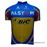 2012 Alstom Bic Short Sleeve Cycling Jersey Blue Yellow Edtion TJ-666-2448 New Year Deals