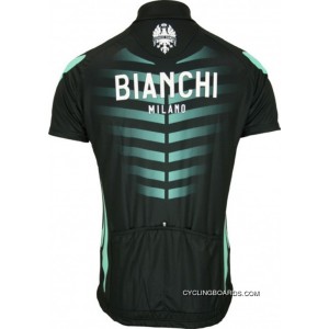 New Style Bianchi Milano Short Sleeve Jersey (Continuous Zipper) - E10Adamello Black Tj-510-3065