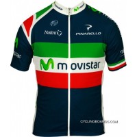 Movistar Italienischer Meister 2012 Radsport-Profi-Team Short Sleeve Jersey Free Shipping