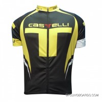 Discount New Castelli Black-Yellow Cycling Short Sleeve Jersey