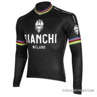 Bianchi World Champion Black Cycling Winter Jacket Free Shipping