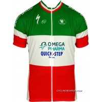 New Year Deals Omega Pharma-Quickstep Italian Champ 2012 13 Vermarc Professional Cycling Team - Cycling Jersey Short Sleeve