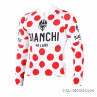Top Deals Bianchi Polka Dot - Tour De France Cycling Jersey Long Sleeve