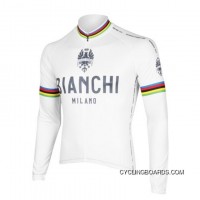 Bianchi World Champion White Cycling Jersey Long Sleeve Outlet