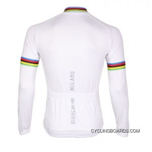 Bianchi World Champion White Cycling Jersey Long Sleeve Outlet