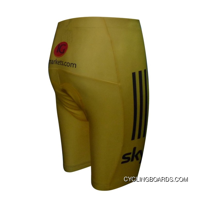 Free Shipping 2012 Team SKY Yellow Cycling Shorts Tour De France - Cycling Shorts