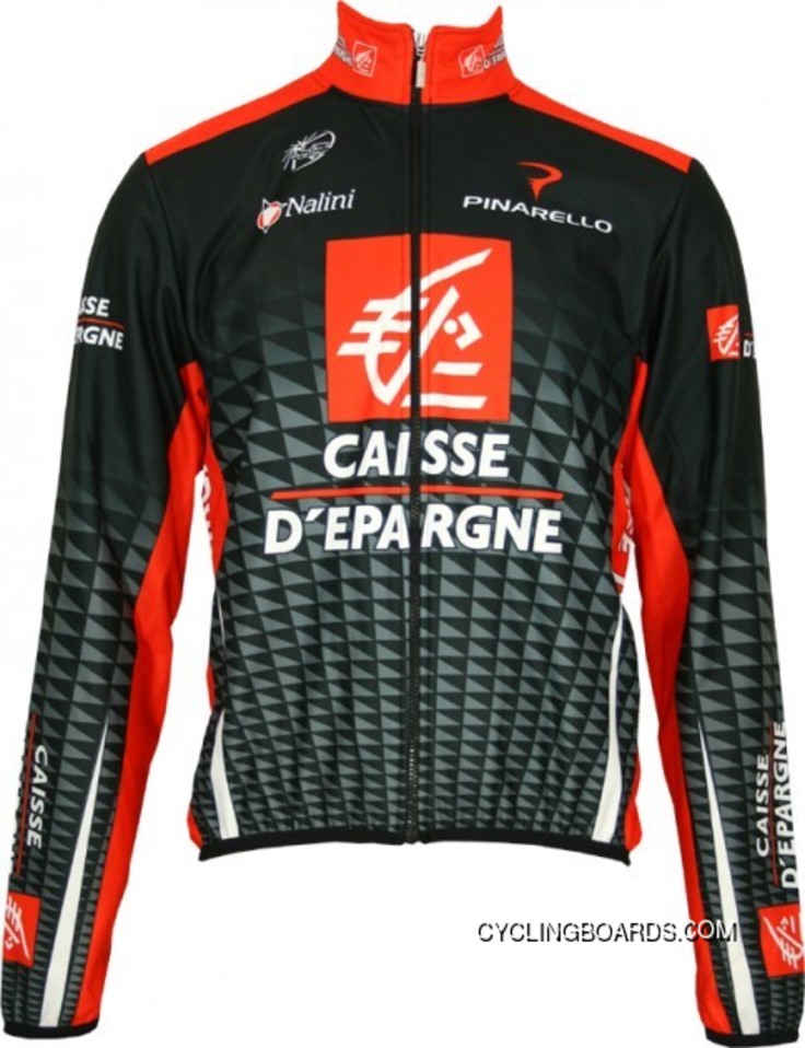 Super Deals Caisse D'Epargne 2010 Radsport-Profi-Team Winter Fleece Long Sleeve Jersey Jacket Tj-419-6761
