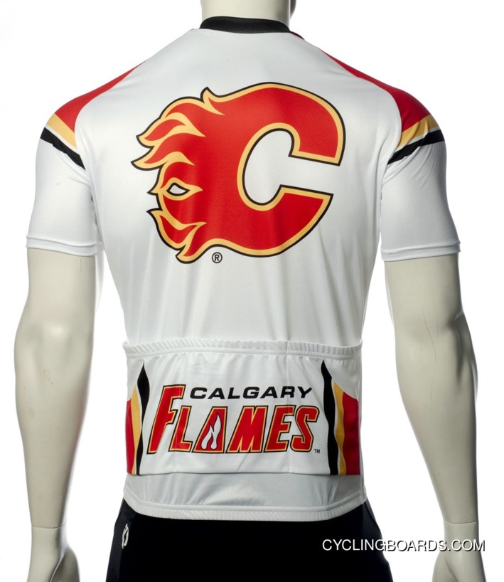Calgary Flames Cycling Jersey Short Sleeve TJ-092-5467 Super Deals