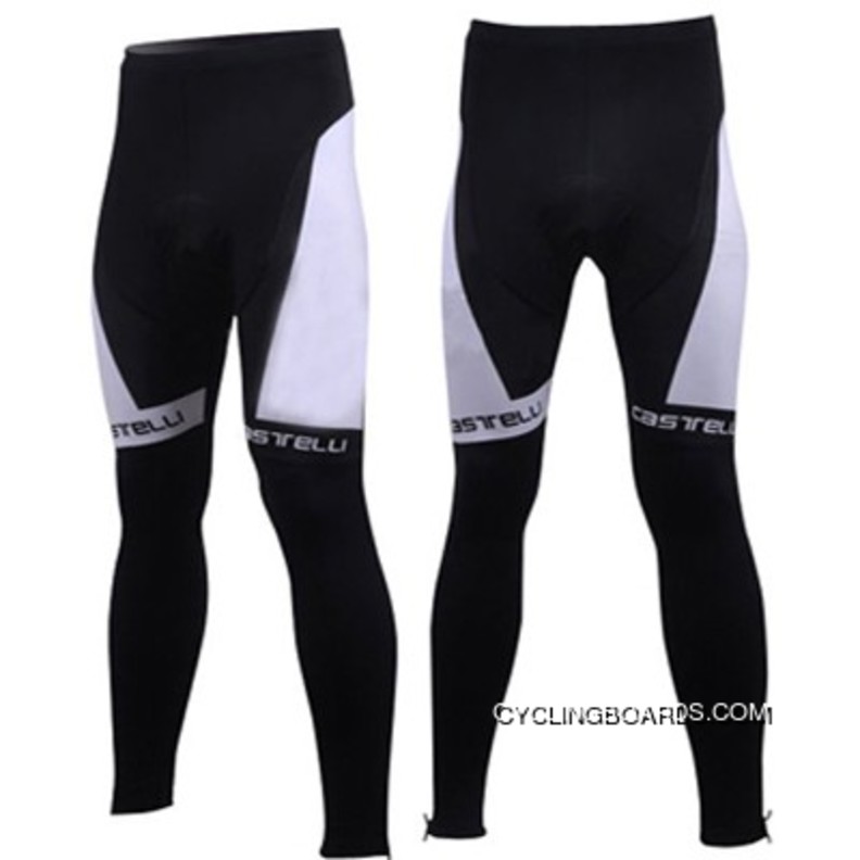 Free Shipping CASTELLI WHITE Cycling Winter Tights TJ-776-5345