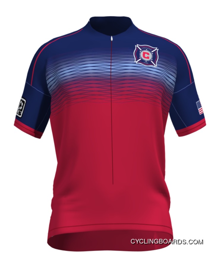 Mls Chicago Fire Short Sleeve Cycling Jersey Bike Clothing Cycle Apparel Tj-206-1962 Outlet