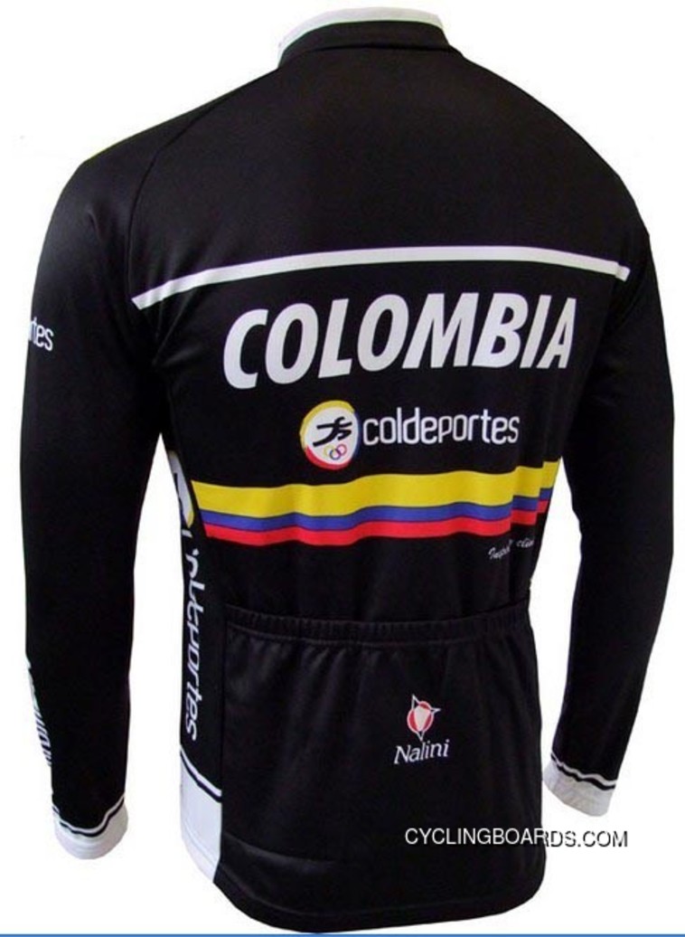 2012 Colombia Coldeportes Team Long Sleeve Cycling Jersey Tj-675-0739 Best