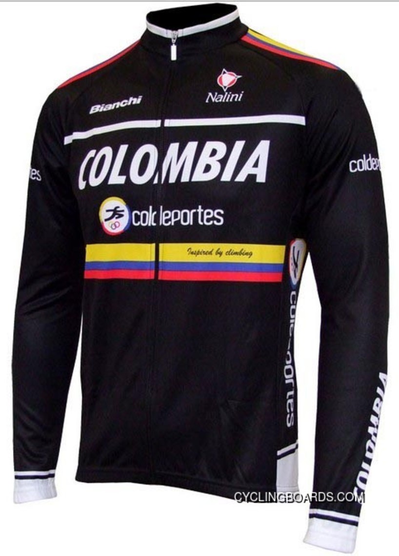 2012 Colombia Coldeportes Winter Fleece Long Sleeve Cycling Jersey Jackets Tj-437-5861 New Release
