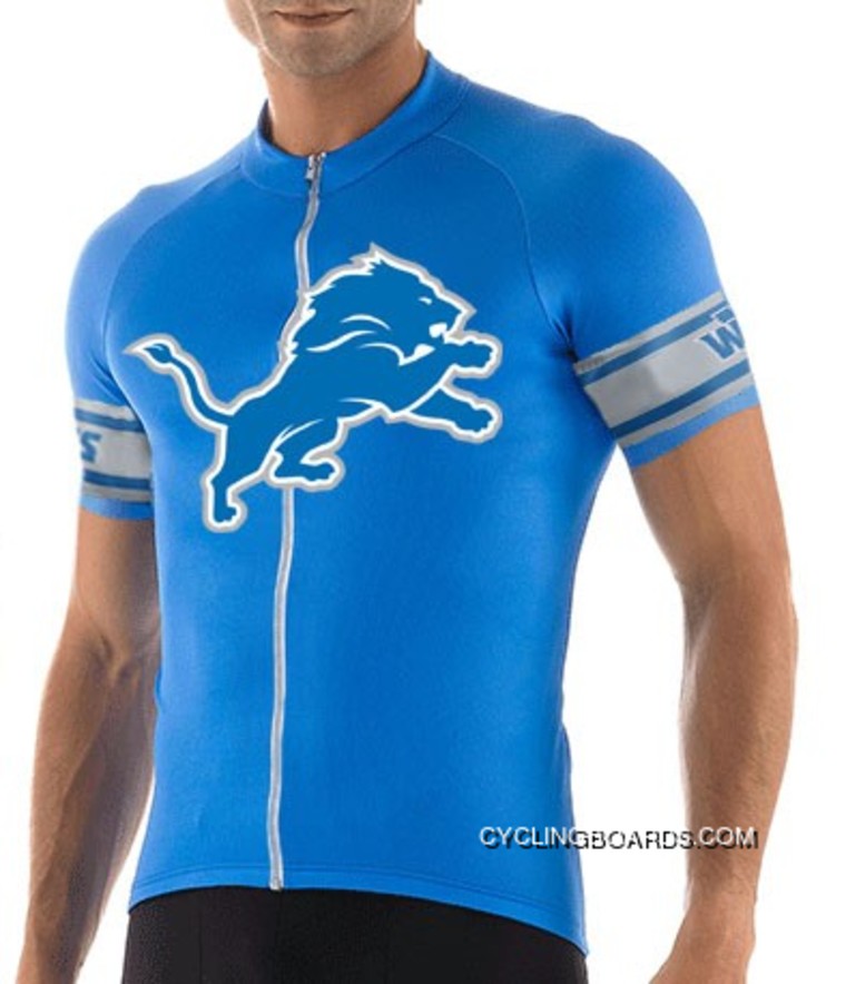 For Sale NFL DETROIT LIONS Cycling Jersey Short Sleeve TJ-452-7698