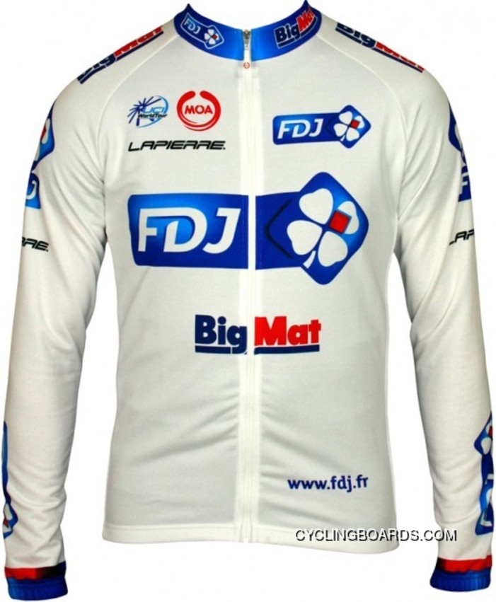 Super Deals Francaise Des Jeux (Fdj) - Big Mat 2012 Moa Radsport-Profi-Team- Winter Fleece Long Sleeve Jersey Jacket Tj-321-2327