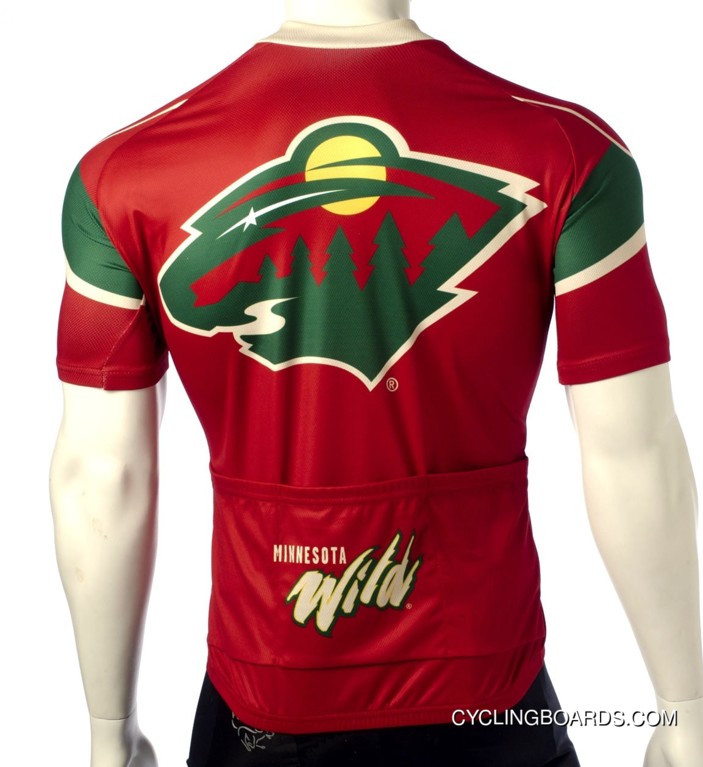 Free Shipping Minnesota Wild Cycling Jersey Short Sleeve TJ-168-4019