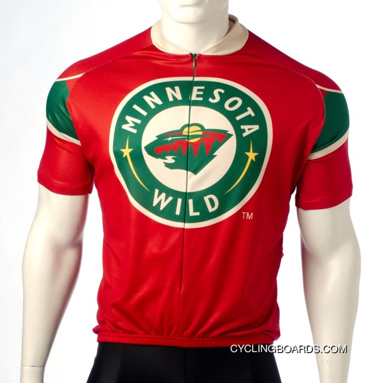 Free Shipping Minnesota Wild Cycling Jersey Short Sleeve TJ-168-4019
