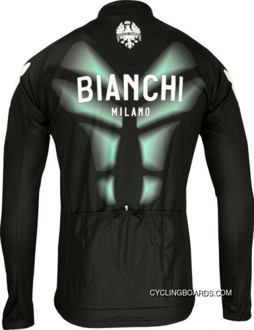 Latest Bianchi Milano Winter Fleece Long Sleeves Jersey Malta Black