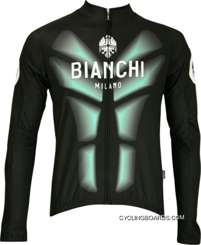 Latest Bianchi Milano Winter Fleece Long Sleeves Jersey Malta Black