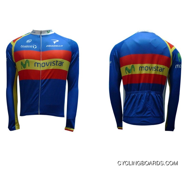 MOVISTAR 2012 SPANISH CHAMPION Cycling Long Sleeve Jersey New Release
