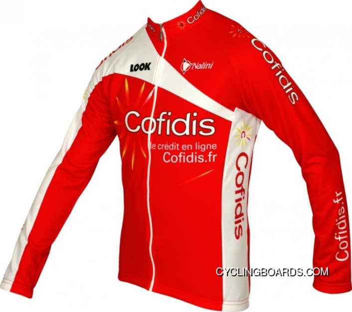 Online Cofidis 2012 Radsport-Profi-Team-Winter Fleece Long Sleeve Jersey Jacket