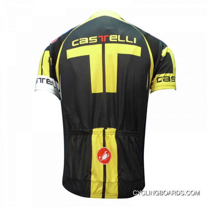 Discount New Castelli Black-Yellow Cycling Short Sleeve Jersey