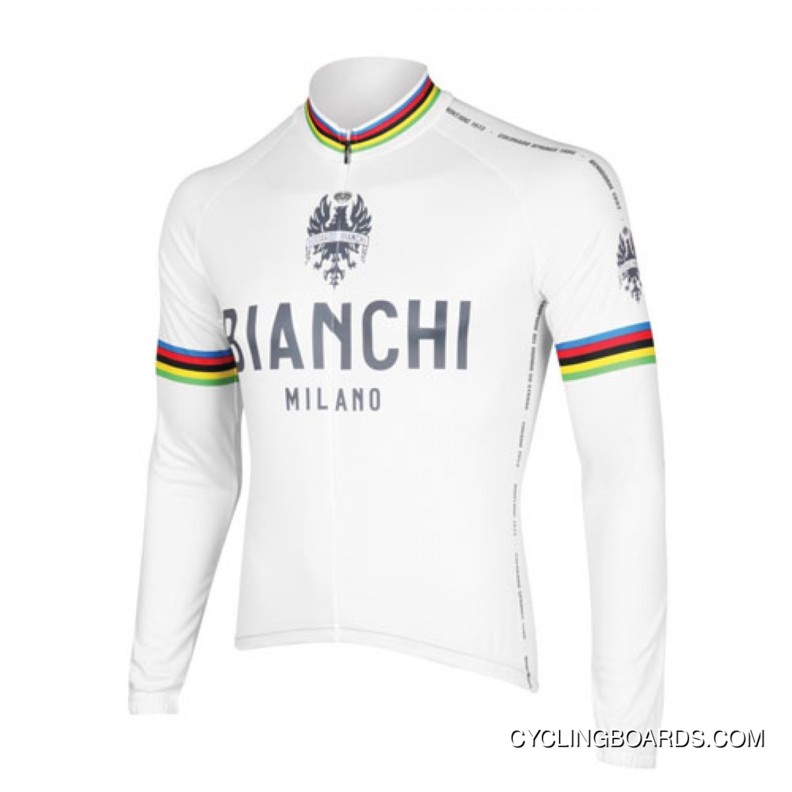 Discount Bianchi World Champion White Cycling Winter Jacket