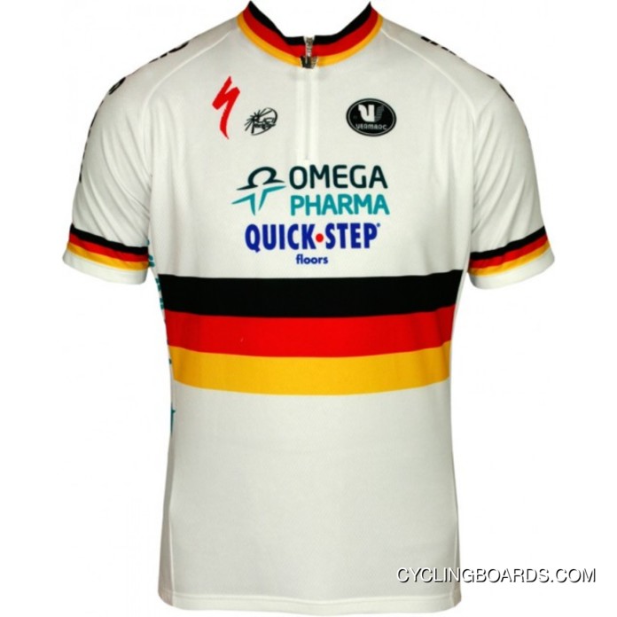 Discount OMEGA PHARMA-QUICKSTEP German Champion 2011 12 Vermarc Professional Cycling Team - Cycling Jersey Short Sleeve