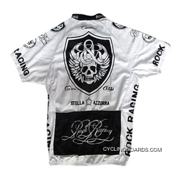 Best Rock Racing Cycling Short Sleeve Jersey White Tj-718-5536