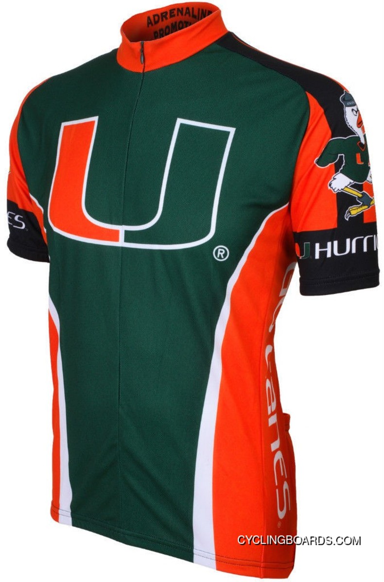 Um University Of Miami Hurricanes Short Sleeve Cycling Jersey Tj-897-8308 New Style