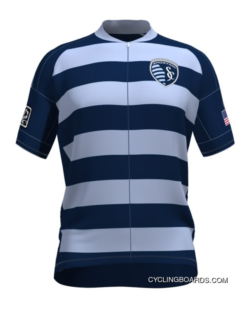 Mls Sporting Kansas City Short Sleeve Cycling Jersey Bike Clothing Cycle Apparel Tj-498-5157 New Style