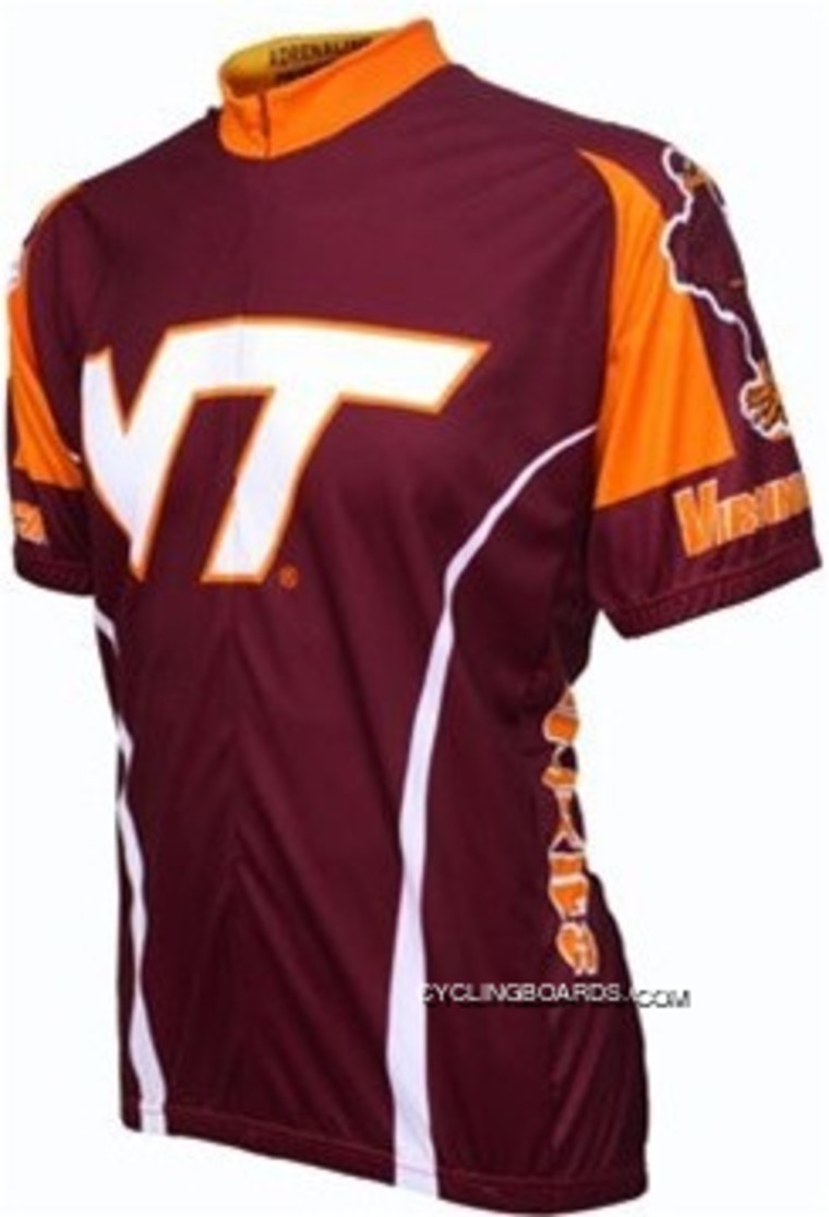 Top Deals Virginia Tech Hokies Cycling Short Sleeve Jersey Bike Clothing Cycle Apparel Tj-640-4669